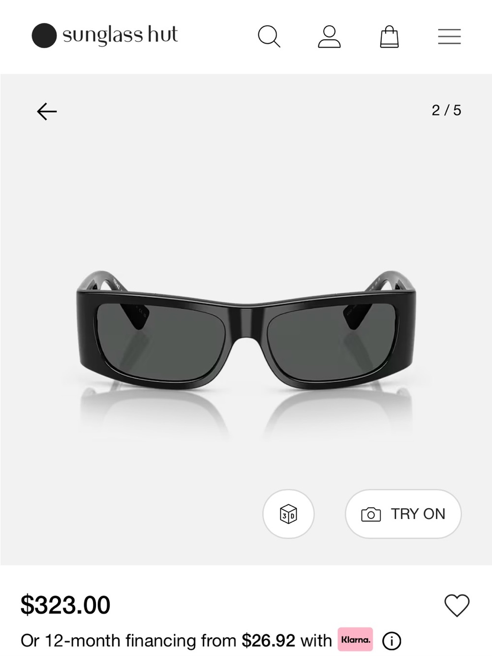 Versace Black VR/AR Over-Glasses Shield